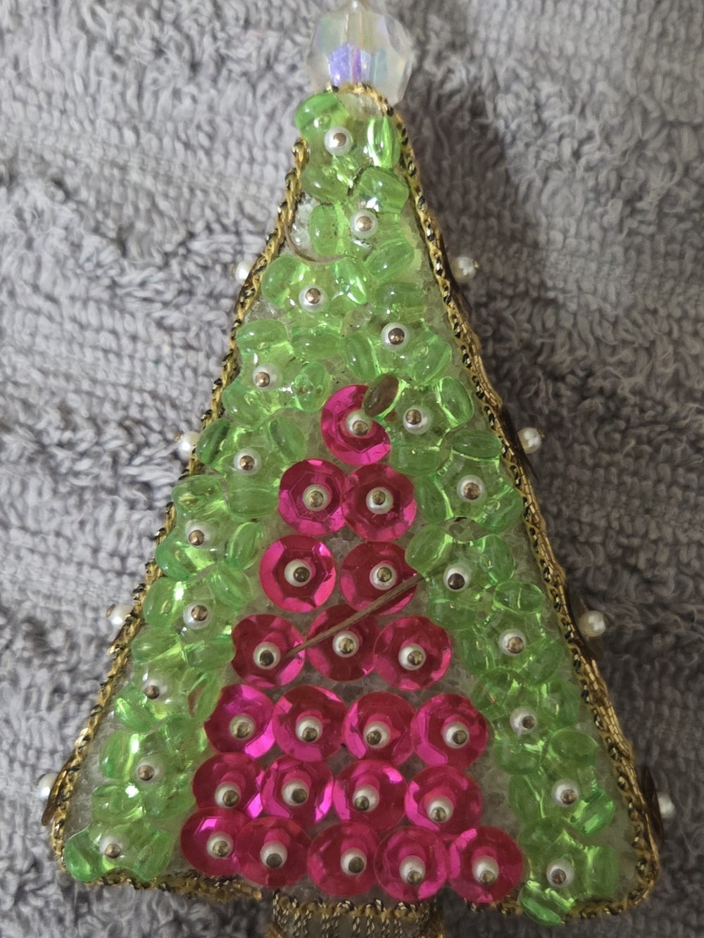 Vintage 60s sequin tree ornament